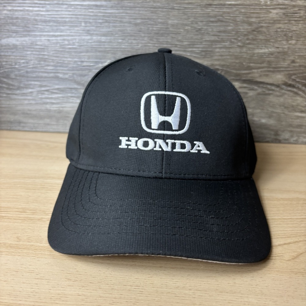 Honda Hat Cap Strap Back Black Embroidered Dealer Promo Mens Darrell Waltrip
